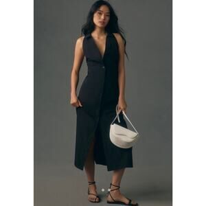 long halter black dress Italia Azure Halterneck Pearl Back Maxi Dress Black main image 0